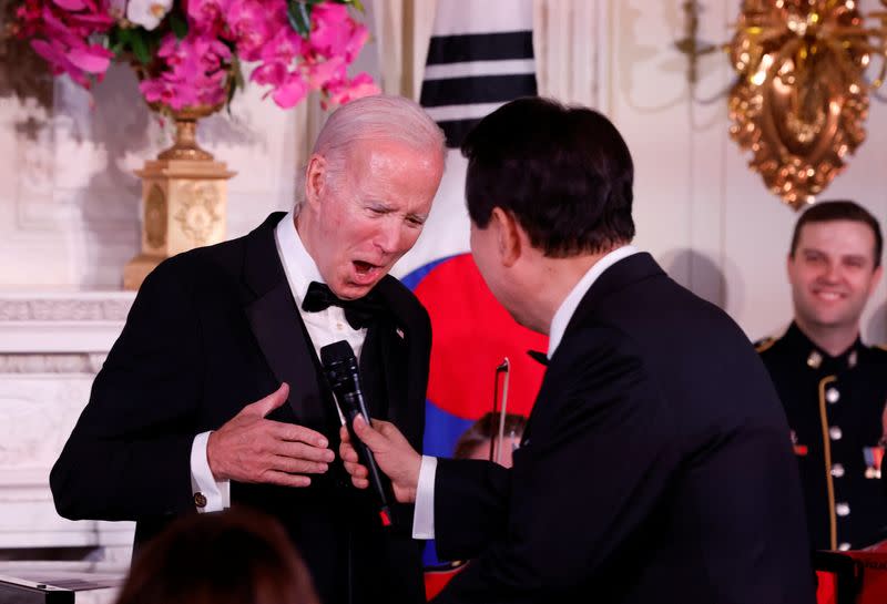 U.S. President Joe Biden hosts South Korea's President Yoon Suk Yeol at the White House