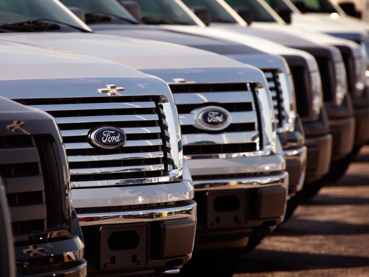 ord vehicles are offered for sale at a dealership August 3, 2009 in Countryside, Illinois.