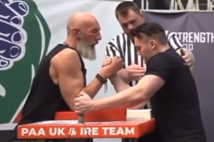 Newcastle Arm-wrestling Club competing at a regional competition in Motherwell.