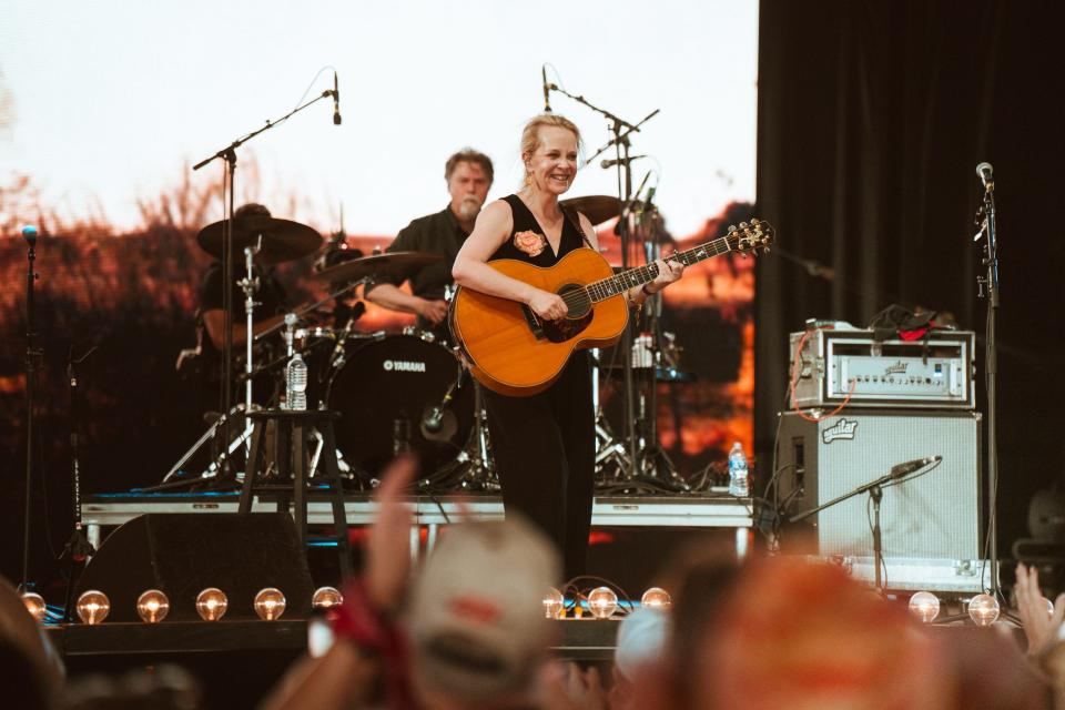 Mary Chapin Carpenter performs on the Palomino Stage during Stagecoach country music festival at the Empire Polo Club in Indio, Calif. on Saturday, April 29, 2023.