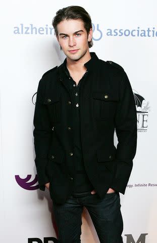 <p>Noel Vasquez/Getty</p> Chace Crawford attends Sammy Sideout's 3rd Annual Alzheimer's Benefit at The Playboy Mansion on April 14, 2007
