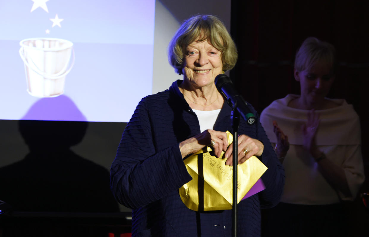 Dame Maggie Smith presents an award at the Acting For Others Presidential Awards at The Crazy Coqs on May 12, 2017 in London, England.  (Photo by David M Benett/Dave Benett/Getty Images)