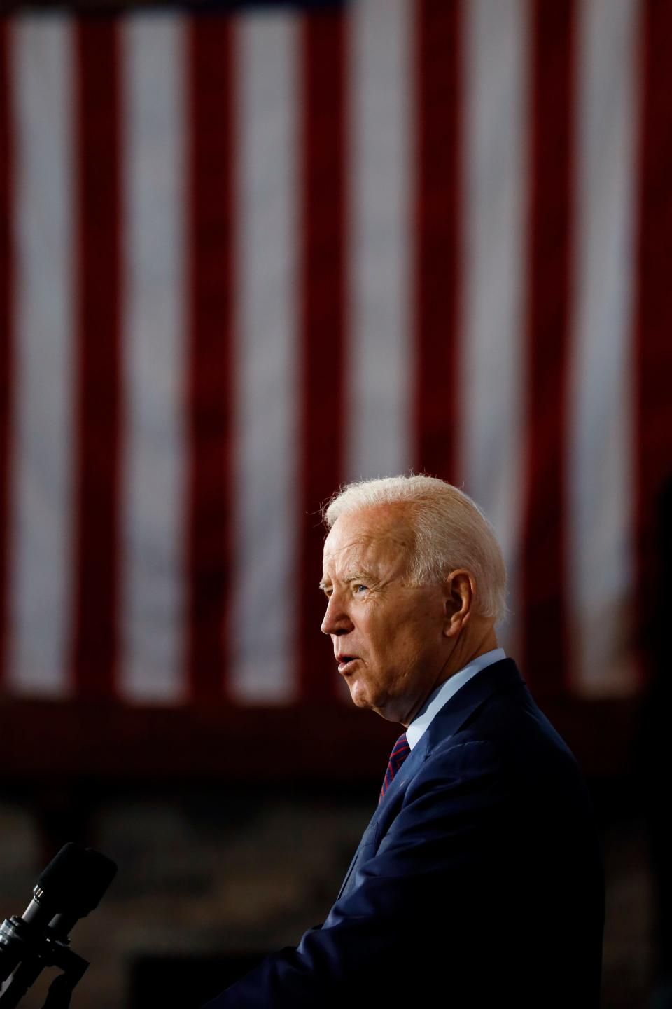 Democratic presidential candidate former Vice President Joe Biden speaks to local residents during a community event, Wednesday, Aug. 7, 2019, in Burlington, Iowa.