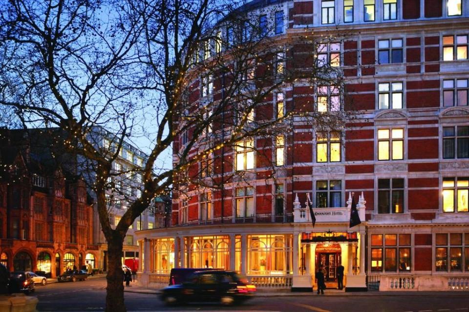 <p>Have a luxurious Christmas city break in London with a stay at the five-star <a href="https://www.booking.com/hotel/gb/the-connaught-mayfair.en-gb.html?aid=1922306&label=christmas-hotels" rel="nofollow noopener" target="_blank" data-ylk="slk:Connaught;elm:context_link;itc:0;sec:content-canvas" class="link ">Connaught</a>. Famous for its vast Christmas tree with 25,000 light bulbs, which annually lights up Mount Street, this place oozes festive cheer. The elegant hotel treats guests to stockings, Christmas Eve carols, a horse-drawn carriage ride through Mayfair and more. A Christmas break is complete with roaring fires and a traditional festive lunch.</p><p><a class="link " href="https://www.booking.com/hotel/gb/the-connaught-mayfair.en-gb.html?aid=1922306&label=christmas-hotels" rel="nofollow noopener" target="_blank" data-ylk="slk:CHECK AVAILABILITY;elm:context_link;itc:0;sec:content-canvas">CHECK AVAILABILITY</a></p>