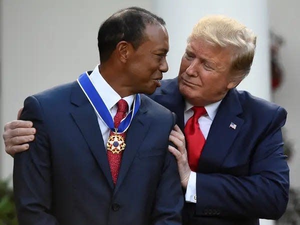 Tiger Woods and Donald Trump