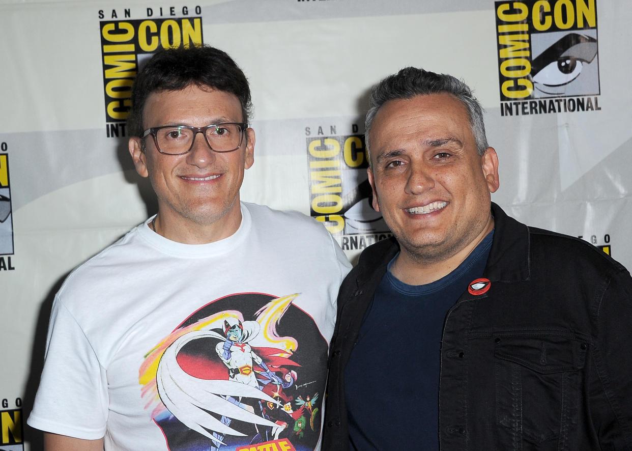 SAN DIEGO, CALIFORNIA - JULY 19: Anthony Russo and Joe Russo attend A Conversation With The Russo Brothers during 2019 Comic-Con International at San Diego Convention Center on July 19, 2019 in San Diego, California. (Photo by Albert L. Ortega/Getty Images)