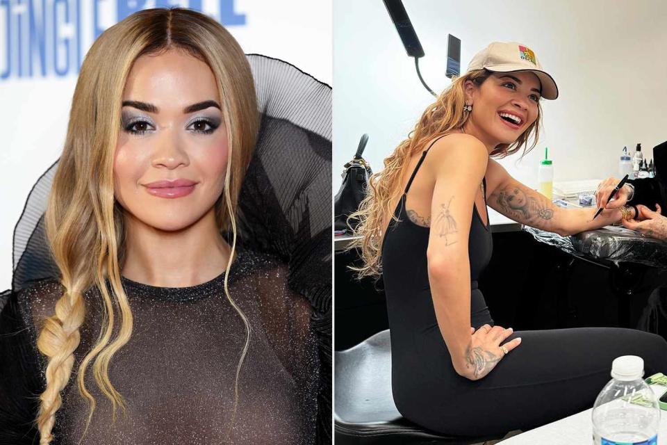 <p>Karwai Tang/WireImage; Rita Ora/Instagram</p> Rita Ora gets tattoo in New York City