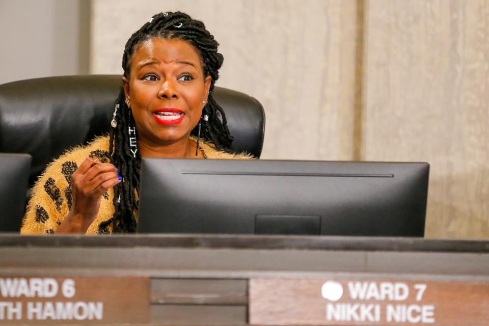 Councilwoman Nikki Nice speaks during an Oklahoma City Council meeting in October at City Hall.