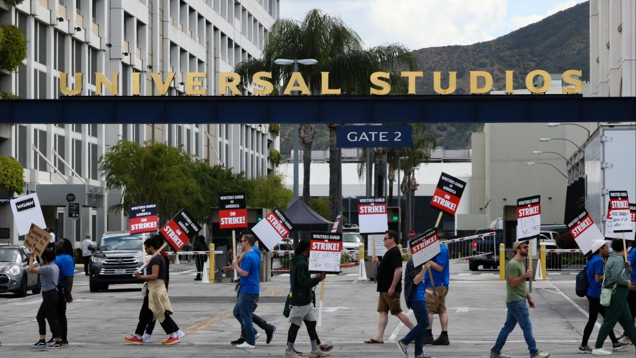  WGA strike and a still from House of the Dragon. 