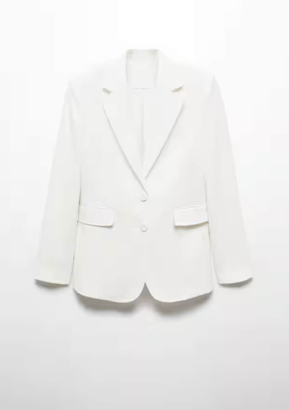 Mango straight fit suit blazer on a plain backdrop