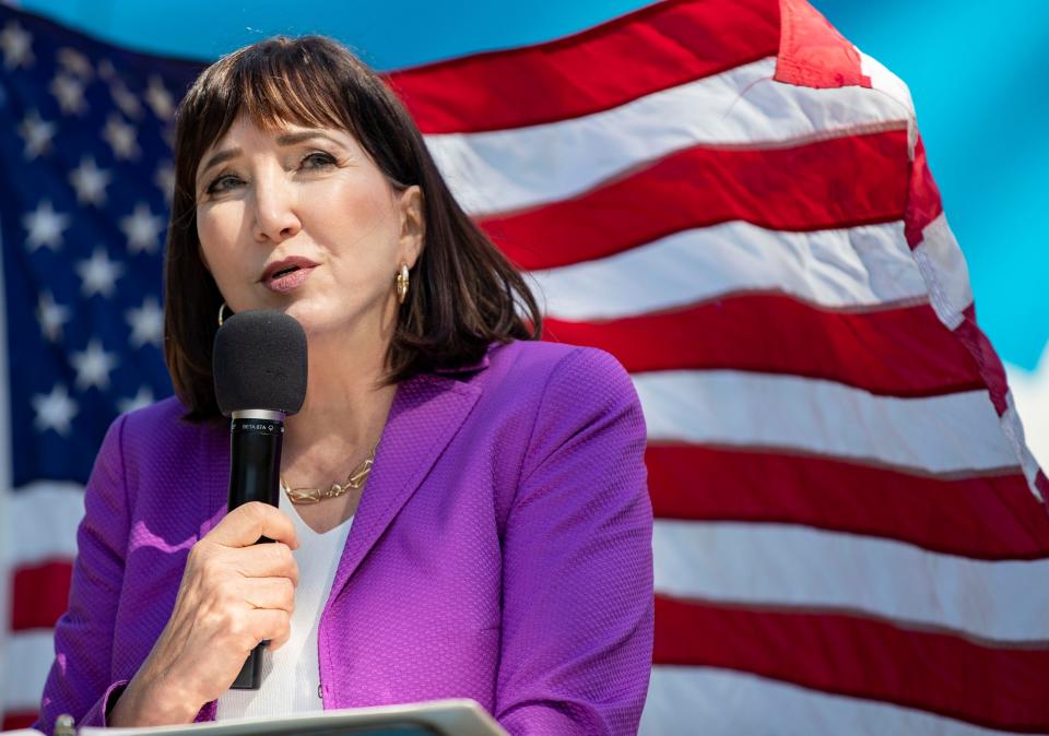 Libertarian presidential candidate Jo Jorgensen makes a stop at Florida State University during her 2020 campaign tour Saturday, Oct. 17, 2020.