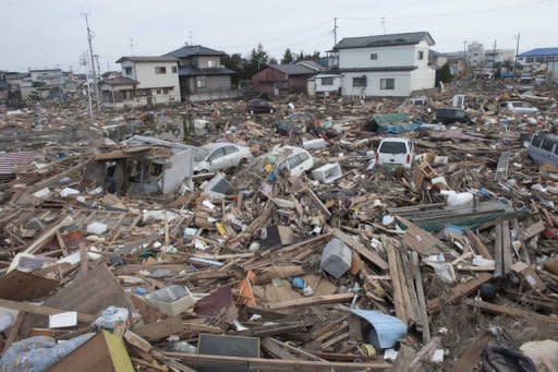 Tsunami debris are scattered over a devastated area of Sendai, 2011. Catastrophes like Japan's 2011 tsunami cost the world more than $3.5 trillion over the last 30 years, a conference heard, as the World Bank called for better disaster planning