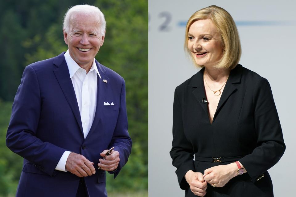 Joe Biden and Liz Truss could meet when the US president visits the UK (PA)