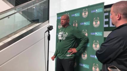 Bucks coach Doc Rivers discusses Giannis Antetokounmpo thoughts after Game 1.