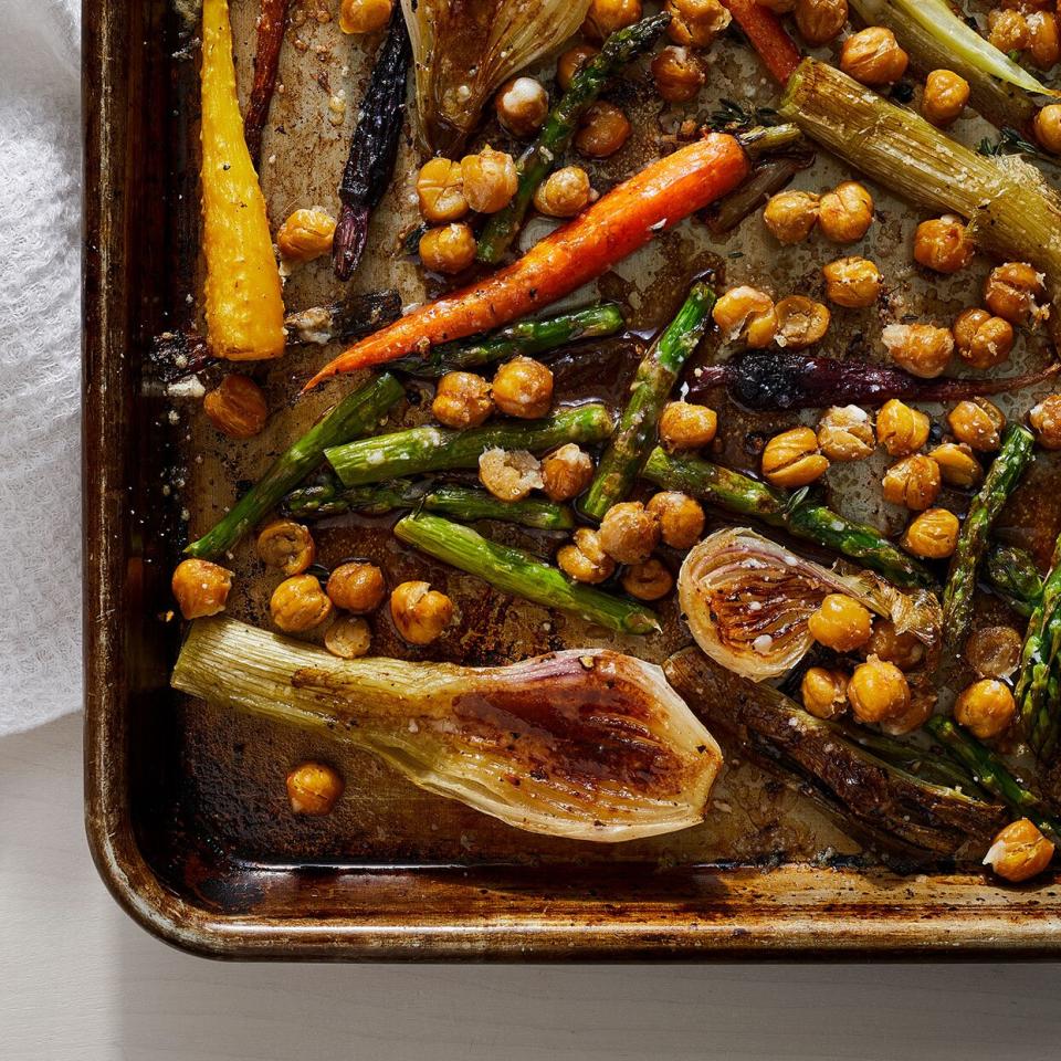 Sheet-Pan Balsamic-Parmesan Roasted Chickpeas &amp; Vegetables