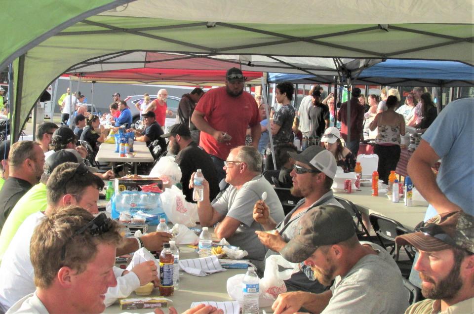 Free food and fellowship, a thank you from the Holmes County community to the hundreds of utility workers who helped restore power to the area.