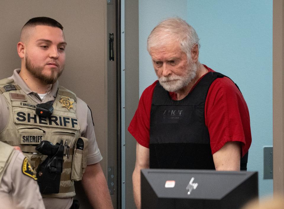 George Alan Kelly enters Courtroom Three for his preliminary hearing, February 22, 2023, in Nogales Justice Court, 2160 North Congress Drive, Nogales, Arizona.