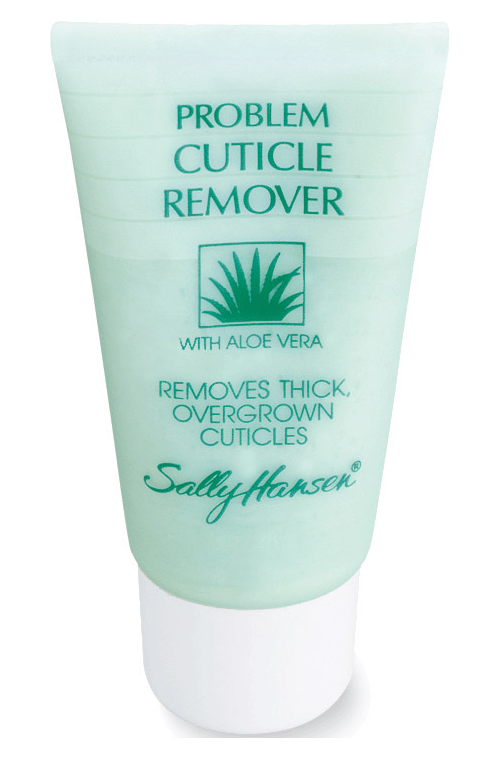 Use a cuticle remover – this helps to soften cuticles and clean nails before polishing/applying nail treatments. This process promotes healthy nail growth and will cut your manicure time in half. This Sally Hansen Problem Cuticle Remover with aloe vera softens even the toughest cuticle skin, making grooming fast and easy. It retails for $13.95.