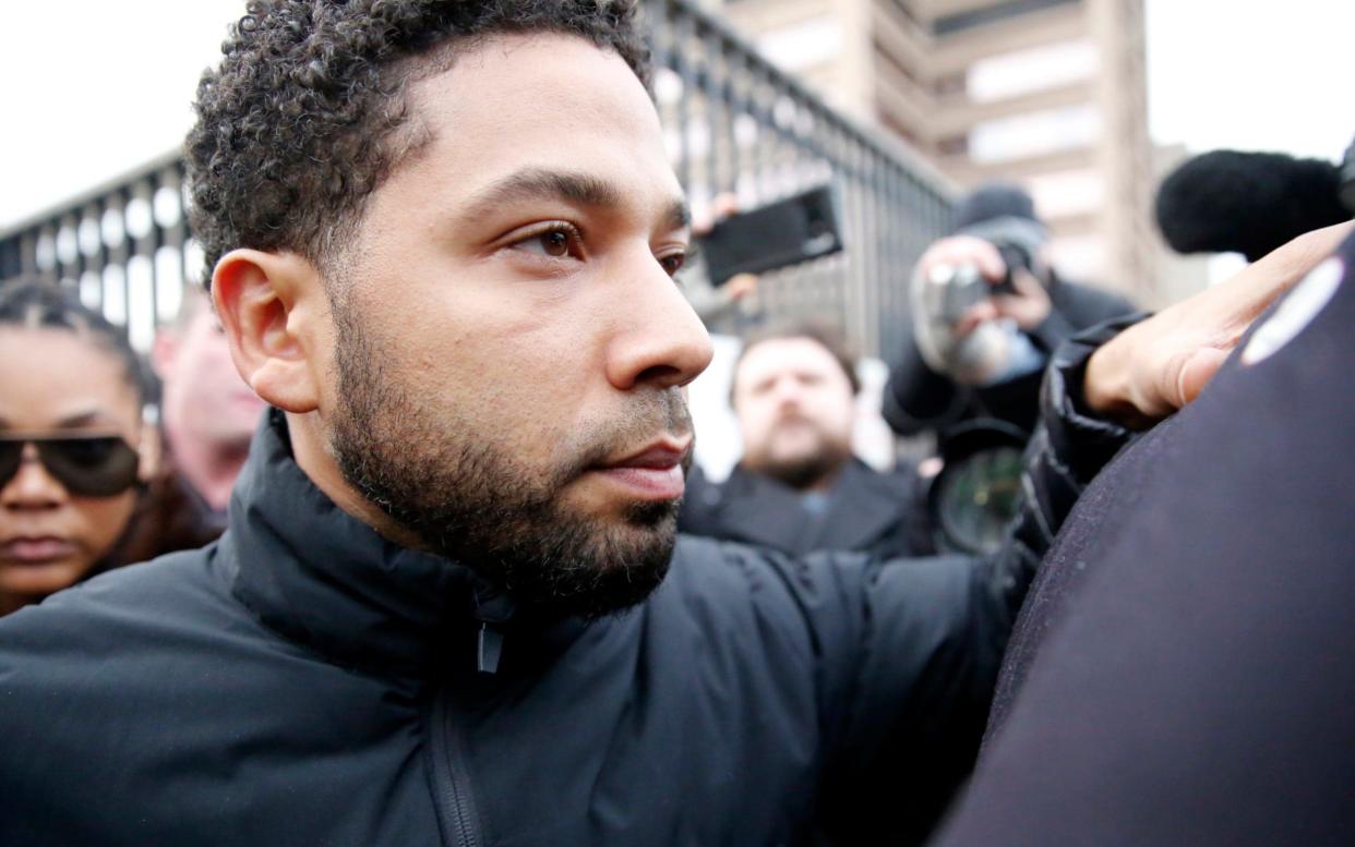  Empire actor Jussie Smollett leaves Cook County jail after posting bond  - Getty Images North America