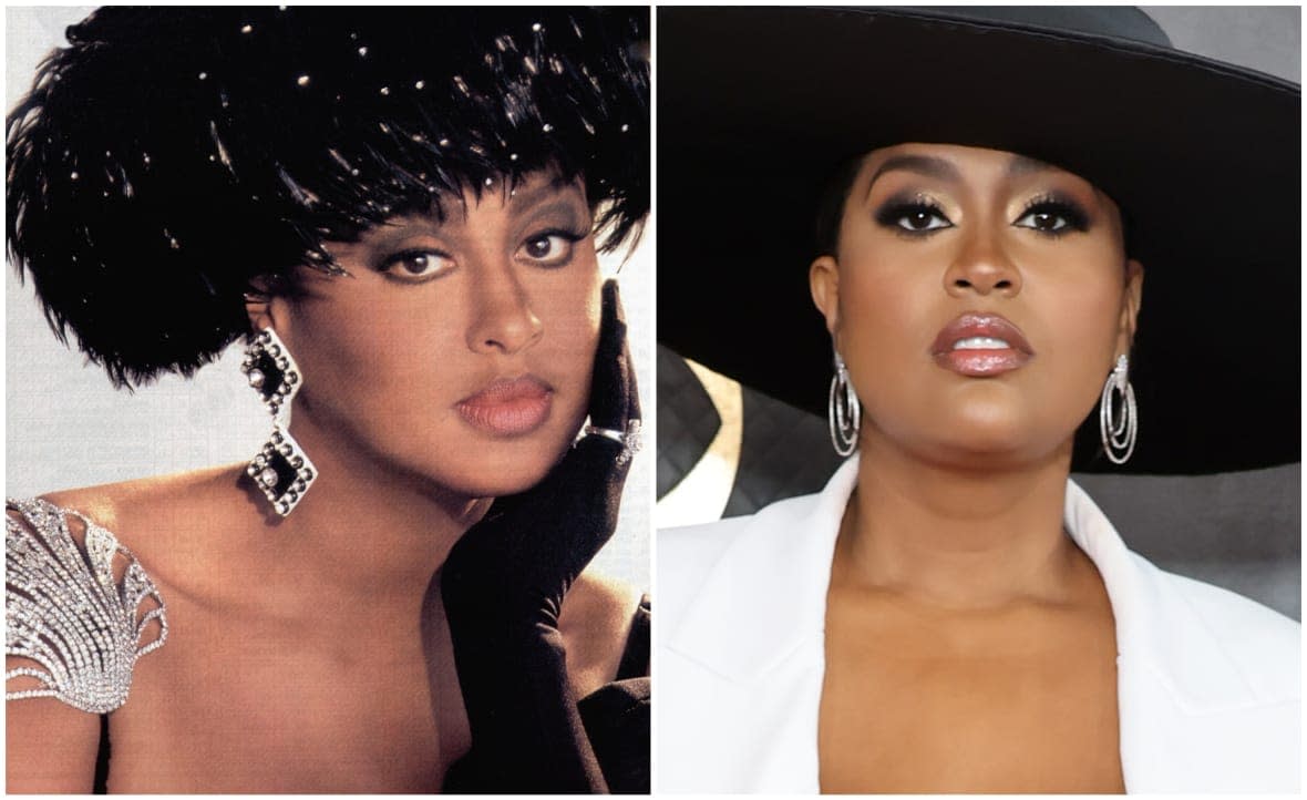 Phyllis Hyman, left, (Photo by GAB Archive/Redferns); Jazmine Sullivan attends the 65th GRAMMY Awards on February 05, 2023 in Los Angeles, California. (Photo by Amy Sussman/Getty Images)