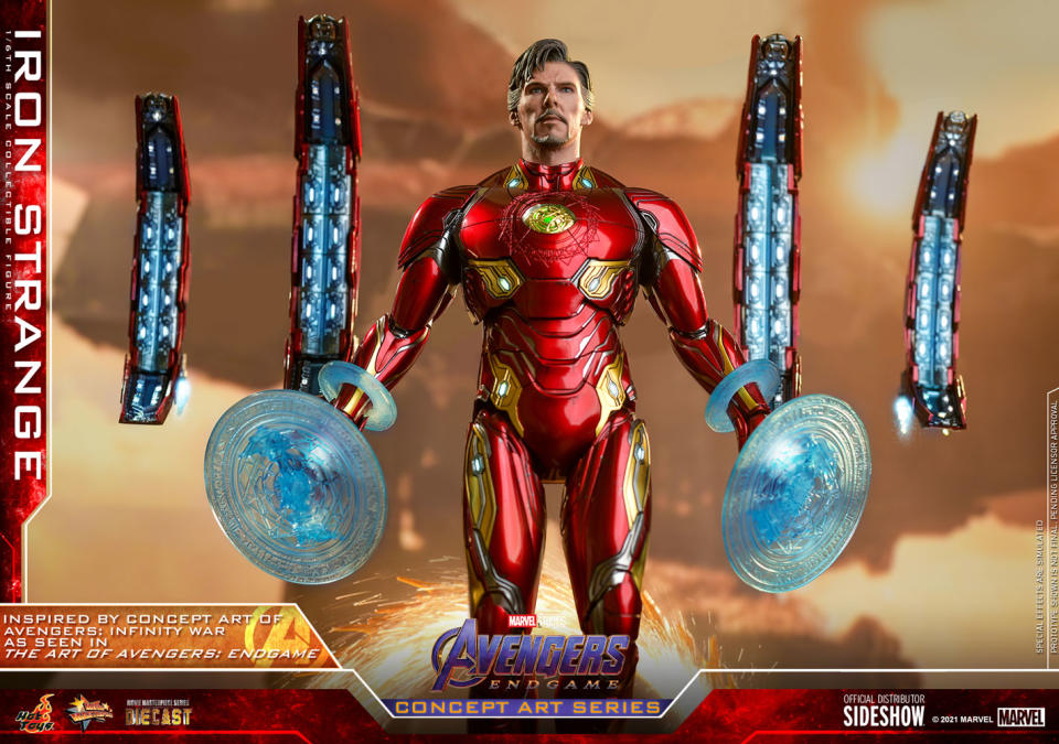 Iron Strange with his many Tony Stark created weapons.