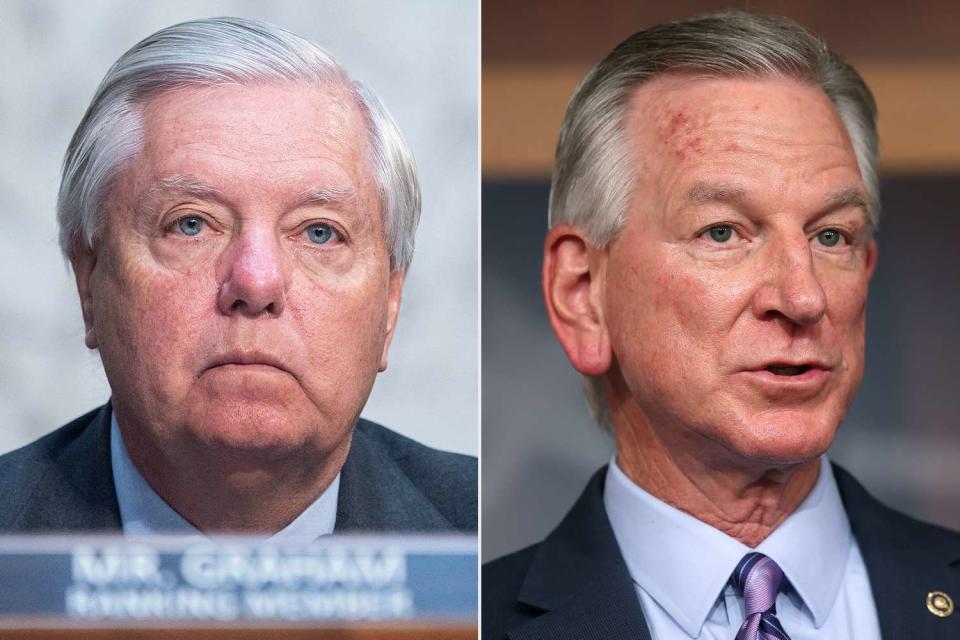 <p>Annabelle Gordon / CNP / SplashNews; Kevin Dietsch/Getty</p> Lindsey Graham (left), Tommy Tuberville 