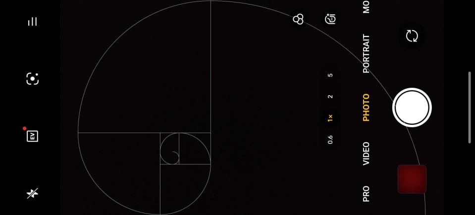 The golden ratio in the OnePlus 12R camera app