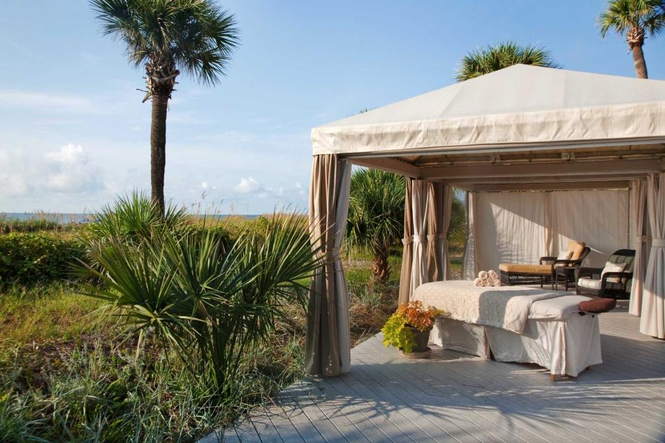 Outdoor spa area at the Omni Hilton Head resort in SC