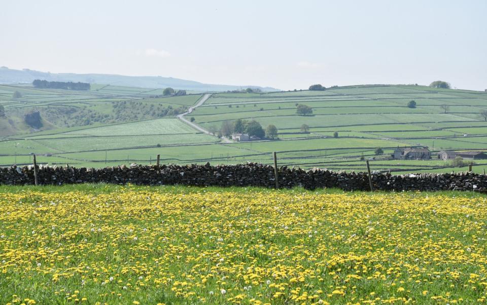 The group set off from Foolow, Derbyshire, first thing in the morning - Rosemary Behan 