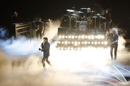 91st Academy Awards - Oscars Show - Hollywood, Los Angeles, California, U.S., February 24, 2019. Adam Lambert performs with Queen. REUTERS/Mike Blake