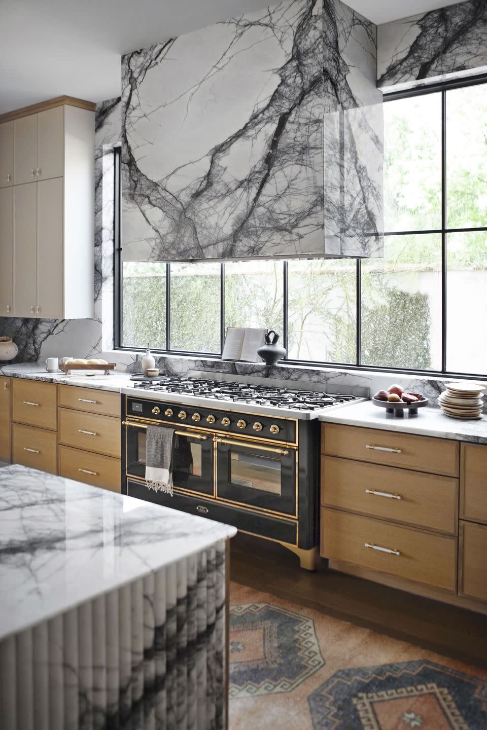 white marble kitchen marble hood