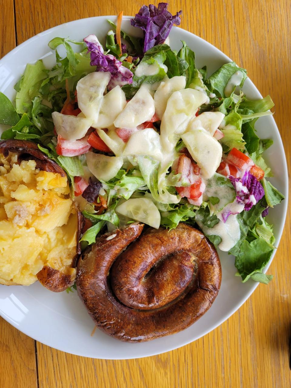 A meal of sausage and salads, costing just 30p. (PA Real Life)