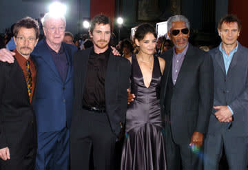 Gary Oldman , Michael Caine , Christian Bale , Katie Holmes , Morgan Freeman and Liam Neeson at the Hollywood premiere of Warner Bros. Pictures' Batman Begins