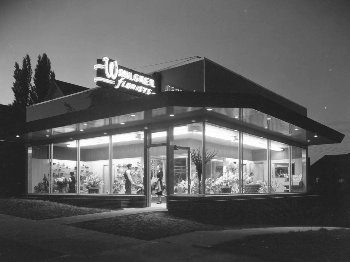 The Wahlgren Florists shop after a remodel in 1949. A resolution to save the historic mid-century modern building was rejected by Tacoma’s City Council in 2021.