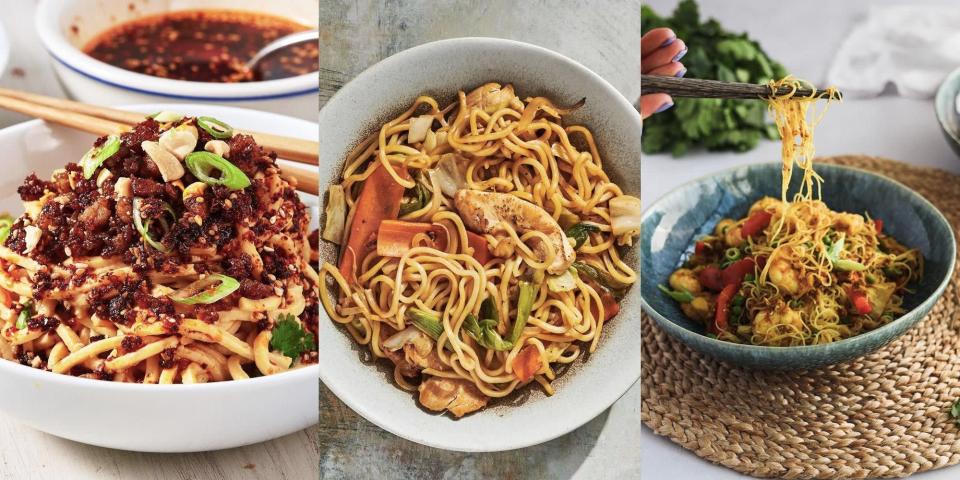 <p>In an ideal world, we'd have noodles for breakfast, lunch and dinner. They're just great for when we're after something super-speedy and delicious. Whether that's <a href="https://www.delish.com/uk/cooking/recipes/a30607809/chicken-broth/" rel="nofollow noopener" target="_blank" data-ylk="slk:Chicken Broth with Noodles" class="link rapid-noclick-resp">Chicken Broth with Noodles</a>, <a href="https://www.delish.com/uk/cooking/recipes/a35137422/crack-noodles-recipe/" rel="nofollow noopener" target="_blank" data-ylk="slk:Spicy Chilli Garlic Noodles" class="link rapid-noclick-resp">Spicy Chilli Garlic Noodles</a> or <a href="https://www.delish.com/uk/cooking/recipes/a36227169/singapore-noodles/" rel="nofollow noopener" target="_blank" data-ylk="slk:Singapore Noodles" class="link rapid-noclick-resp">Singapore Noodles</a>. You can do everything from fry an egg and throw in some chilli oil for something Asian-inspired, or soak them in stock for a smashing noodle soup, the options are endless! So, if you're noodle-obsessed like us, then be sure to take a look at our top 23 favourite noodle recipes. </p>