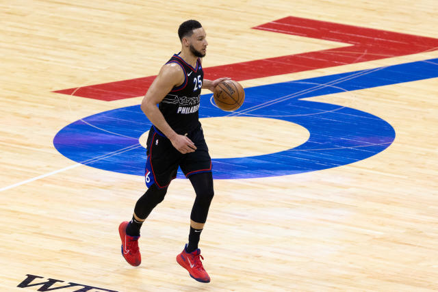 Ben Simmons works out at Philadelphia Sixers' practice facility