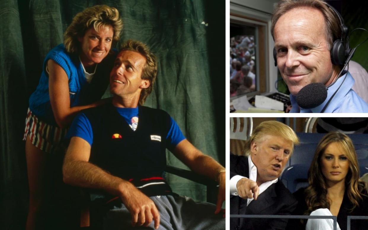 Chris Evert (left to right, clockwise), John Lloyd, Melania Trump and Donald Trump – John Lloyd exclusive: My pal Donald Trump, secret dates with Chris Evert and how Adam Faith broke my heart - GETTY IMAGES / BBC / EPA