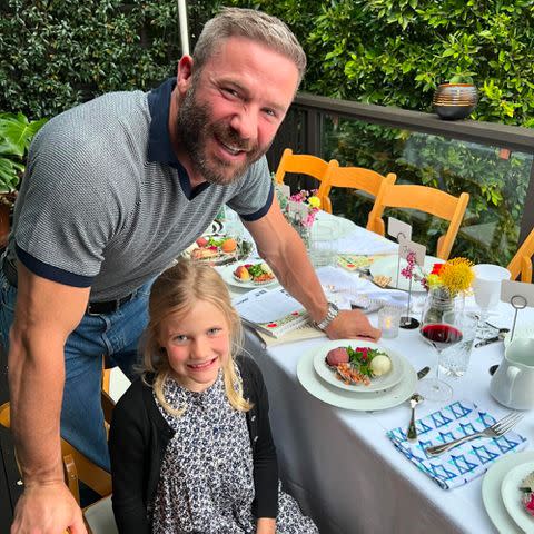 <p>Julian Edelman Instagram</p> Julian Edelman and his daughter Lily celebrating Passover in April 2024