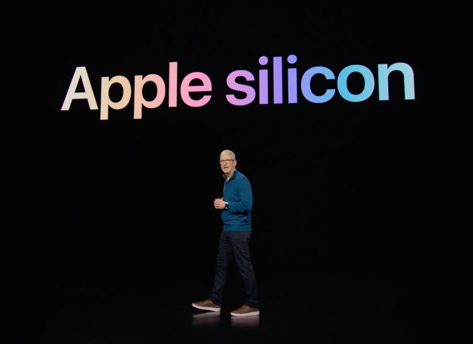 Apple CEO Time Cook unveils the M1 Ultra during an Apple press event on March 8. (Image: Apple)