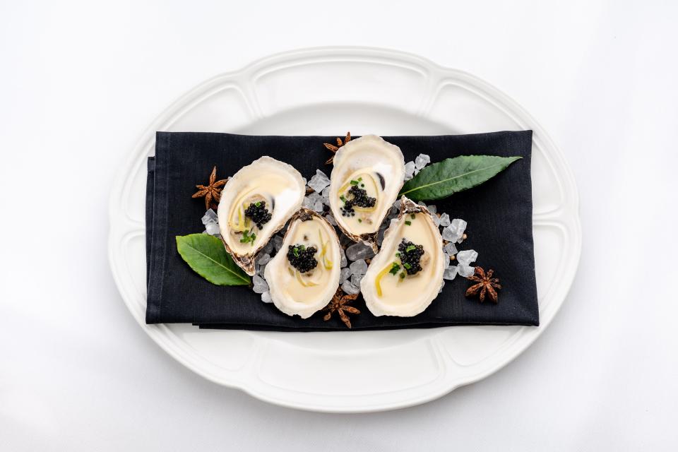 The Continental's oysters topped with caviar.