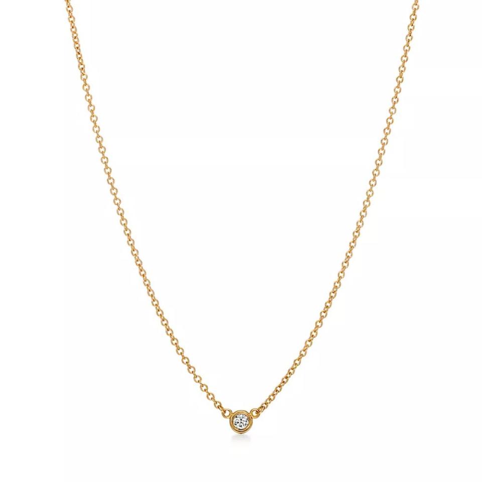 <p><a href="https://www.tiffany.com/jewelry/necklaces-pendants/elsa-peretti-diamonds-by-the-yard-pendant-GRP00437/" rel="nofollow noopener" target="_blank" data-ylk="slk:Shop Now;elm:context_link;itc:0;sec:content-canvas" class="link ">Shop Now</a></p><p>Diamonds by the Yard® Single Diamond Pendant</p><p>tiffany.com</p><p>$1075.00</p>