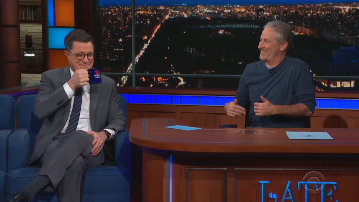 Jon Stewart Takes Over ‘the Late Show And Interviews Stephen Colbert