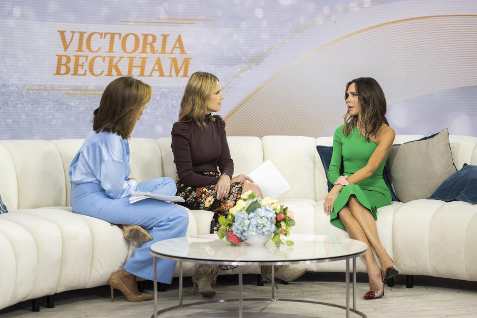 Hoda Kotb, Savannah Guthrie and Victoria Beckham on the Today show 