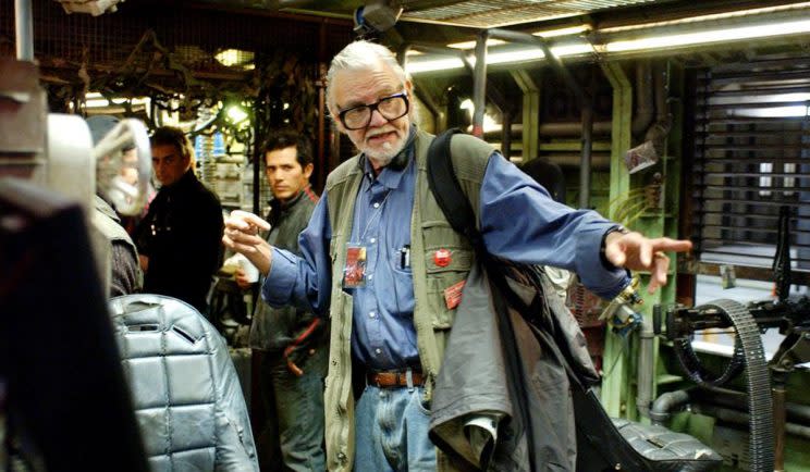 George A. Romero on set for Land of the Dead - Credit: Universal Pictures