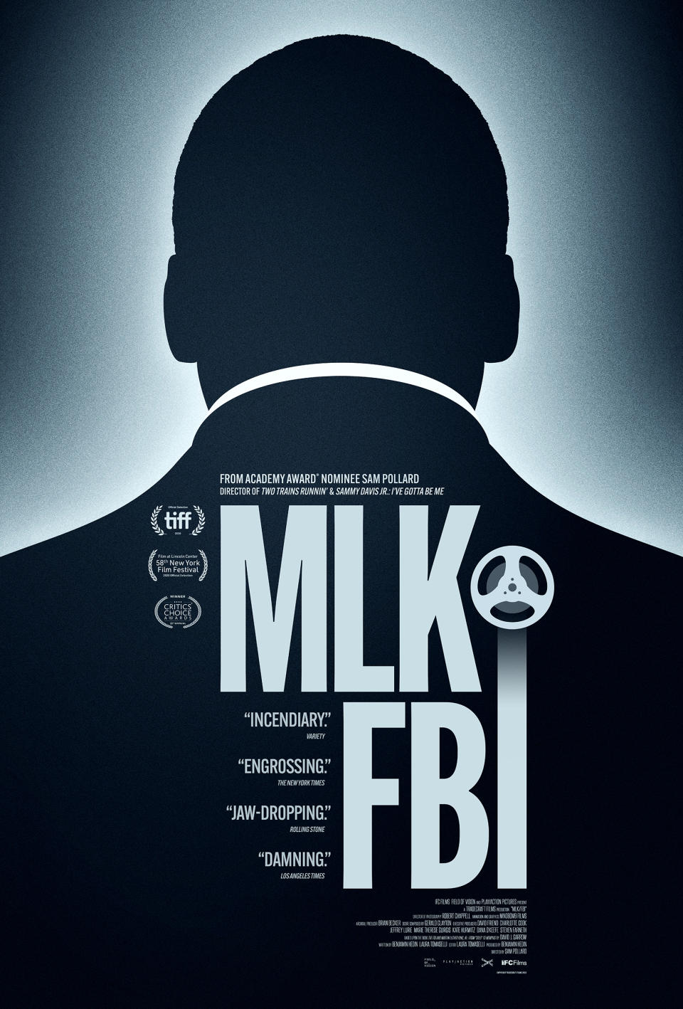 En esta imagen difundida por IFC Films, el póster de "MLK/FBI", un documental que muestra al director del FBI J. Edgar Hoover usar toda la fuerza de la agencia federal para atacar al líder por los derechos civiles Martin Luther King y su causa pacífica. (IFC Films vía AP)