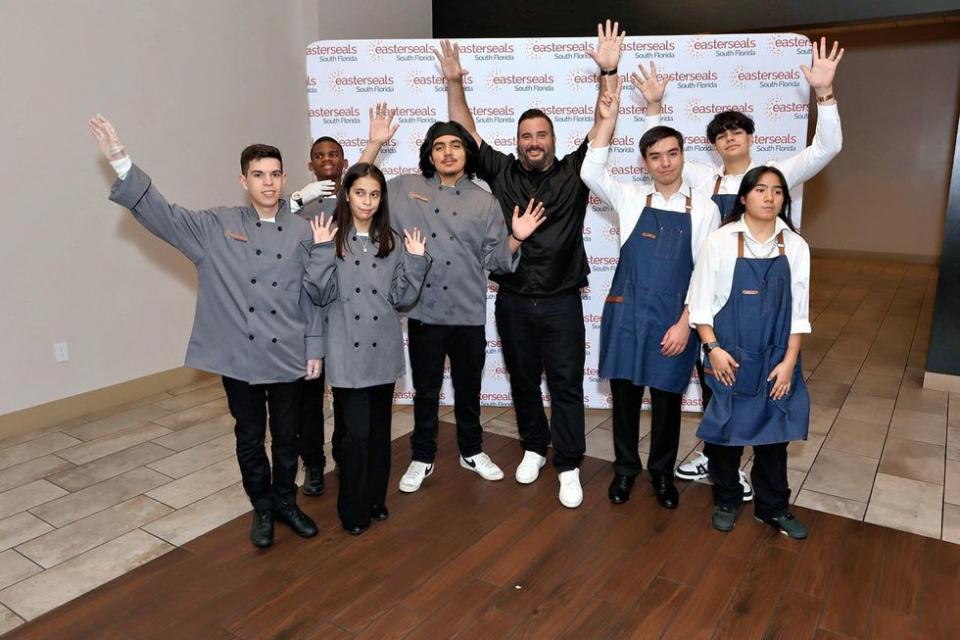 Photo Gallery of Easterseals South Florida's 33rd Annual Festival of Chefs - \u200bFront left to right: Easterseals student Chefs David, Daniela, Jorge, Chef Jose Mendin, Hector, Angelina. Back left to right: Easterseals student Chefs Jailyn and Sebastian