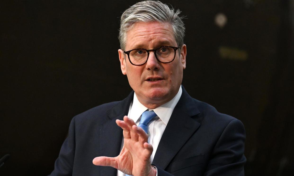 <span>Starmer told reporters that reviving the second half of Leveson was not among the government’s priorities.</span><span>Photograph: Anthony Devlin/EPA</span>