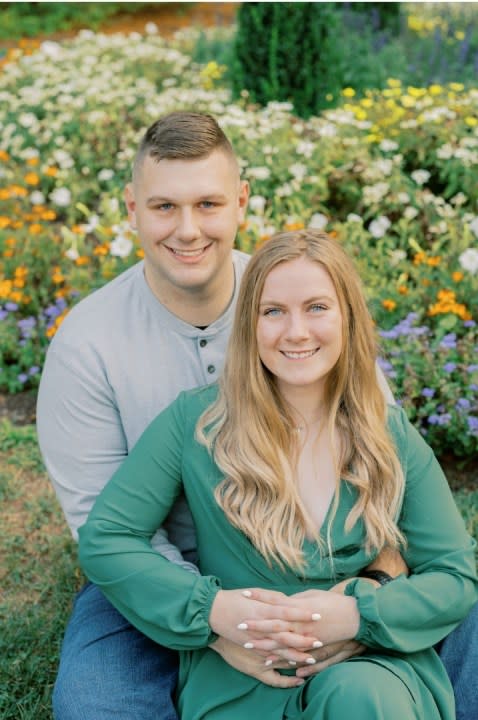 Engagement photo of Officer Jacob Derbin and his fiancé