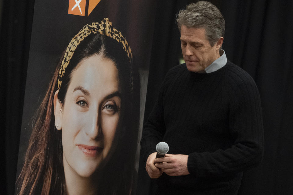 Hugh Grant during a Liberal Democrat's canvassing event in Finchley while on the General Election campaign trail. PA Photo. Picture date: Sunday December 1, 2019. See PA story POLITICS Election. Photo credit should read: David Mirzoeff/PA Wire