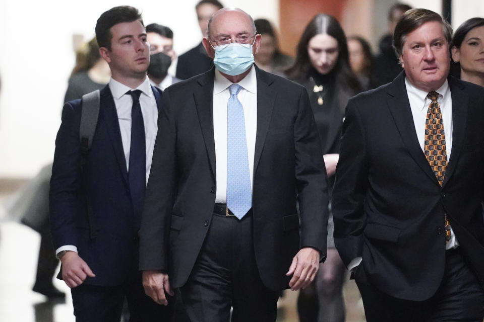 Trump Organization's former Chief Financial Officer Allen Weisselberg arrives to the courtroom in New York, Tuesday, Nov. 15, 2022. (AP Photo/Seth Wenig)